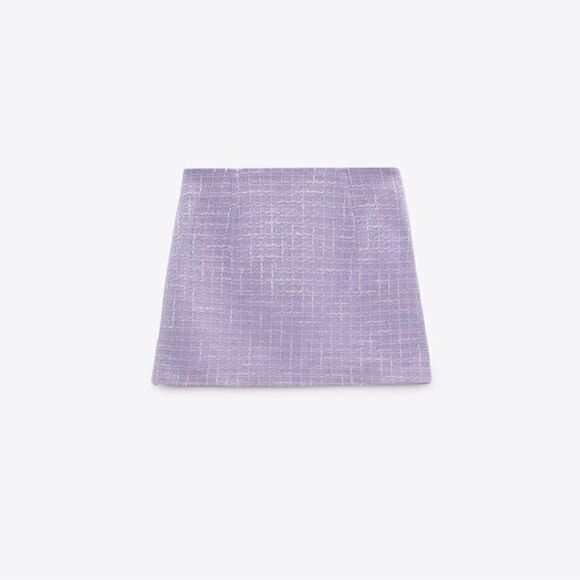 Zara Tweed Gingham Mini Skirt - Picture 7 of 11
